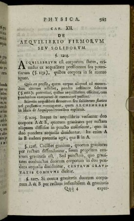 Cap. XII. De Aequilibrio Firmorum Seu Solidorum