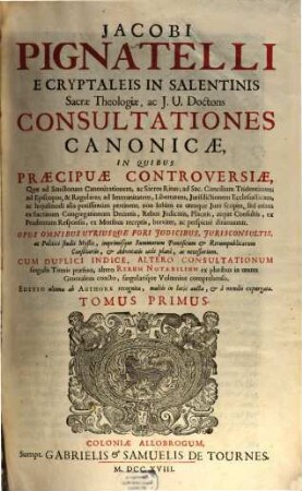 Consultationes Canonicae. 1
