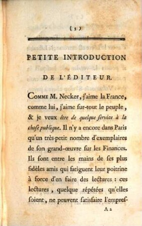 Introduction à l'Ouvrage intitulé: De L'Administration Des Finances De La France