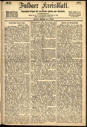 Ausgabe vom Mittwoch, den 01. April 1874.