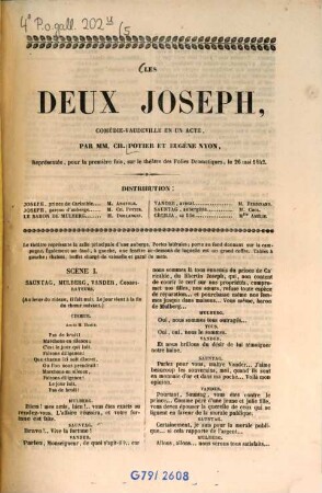 Les deux Joseph : Comédie-vaudeville et Eugène Nyon