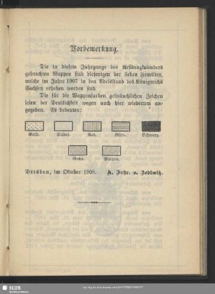 [Namensverzeichnis und Wappen von Adelsfamilien]