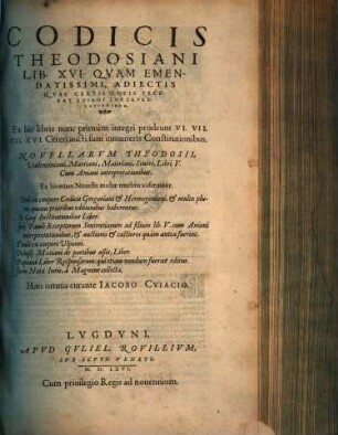 Codex Theodosianus : libri 16