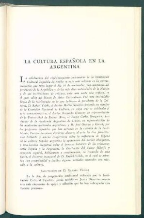 La cultura española en la Argentina
