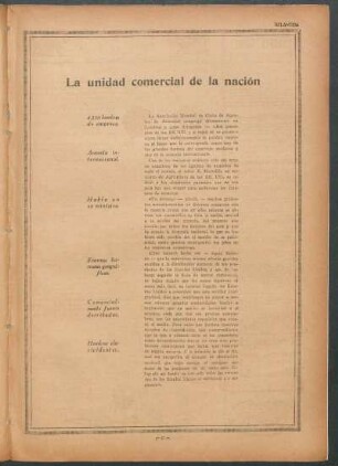 La unidad comercial de la nación