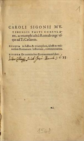 Varii Historiae Romanae Scriptores : partim Graeci, partim Latini, in vnum velut corpus redacti, De rebus gestis ab Vrbe condita, vsque ad imperii Constantinopolin translati tempora, 1