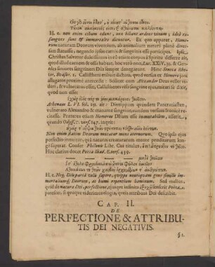 Cap. II. De Perfectione & Attributis Dei Negativis.