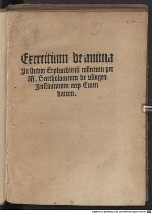Exercitium de anima