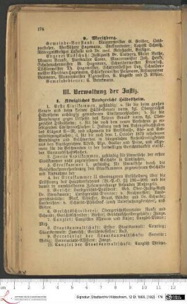 III. Verwaltung der Justiz.