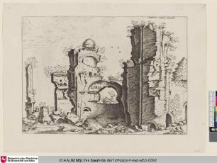 Antiquitatum incognitaru[m] scenographia [Ansicht der Ruine eines antiken Bauwerks, möglicherweise der Caracalla-Thermen; View of Massive Ruins, possibly of the Baths of Caracalla]
