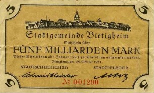 Gutschein - 5 Milliarden Mark