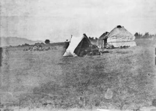 Expeditionslager : Ein Lager der Expedition im Tian Shan Hochgebirge