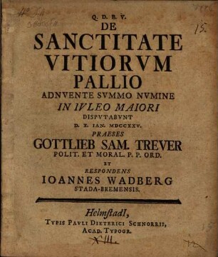 De sanctitate vitiorum pallio