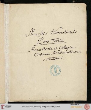 Monasteria et Collegia ordinum mendicantium