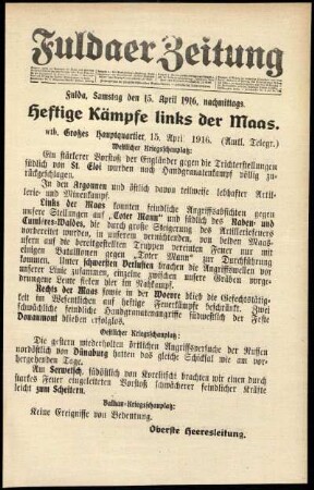 Ausgabe vom Samstag, den 15. April 1916.