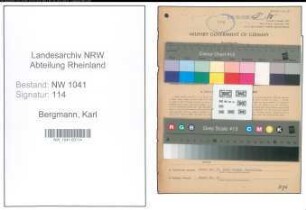 Entnazifizierung Karl Bergmann , geb. 18.09.1901 (Zollbeamter)