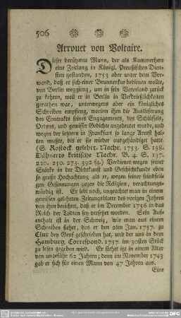 Arrouet von Voltaire