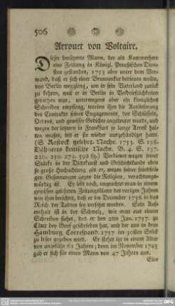 Arrouet von Voltaire