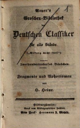 Fragmente und Aphorismen