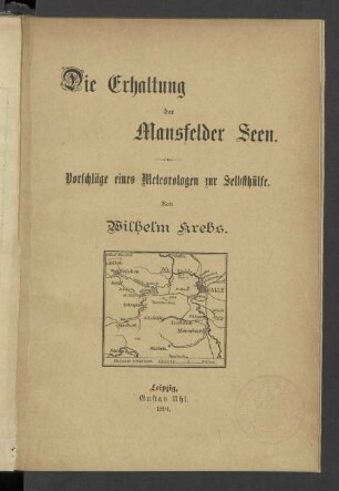 Die Erhaltung der Mansfelder Seen : Vorschläge eines Meteorologen zur Selbsthülfe