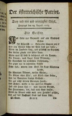 Drey und vier und neunzigstes Stück. - Sieben und neunzigstes Stück.