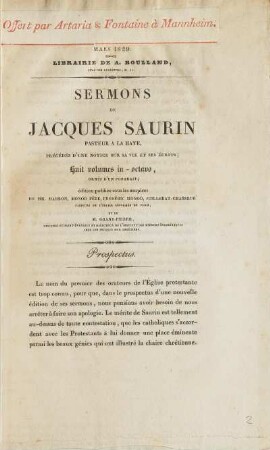 Sermons De Hacques Saurin Pasteur...