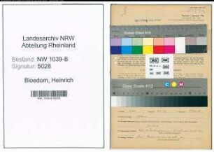 Entnazifizierung Heinrich Bloedom , geb. 21.05.1897 (Kaufmann)