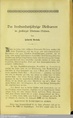 Der dreihundertjährige Bleibarren im Freiberger Altertums-Museum