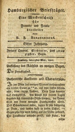 Siebenter, sonst zwanzigster, Bogen
