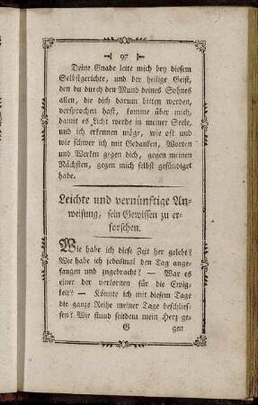 Leichte und vernünftige Anweisung, sein Gewissen zu erforschen