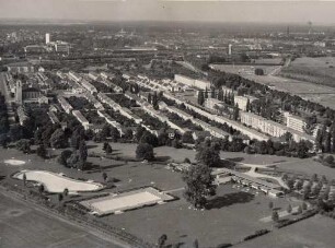 Luftbildaufnahmen von Karlsruhe. Rüppurr/Dammerstock - Dammerstock mit Rüppurrer Bad