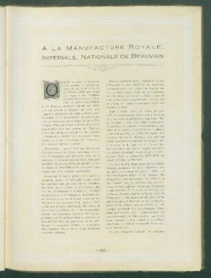 A la manufacture royale imperiale nationale de Beauvais