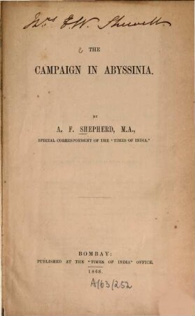 The campaign in Abyssinia