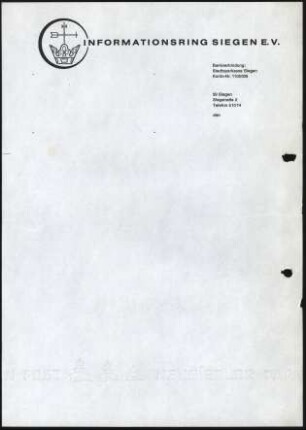 Firmenbriefkopf Informationsring Siegen E.V.