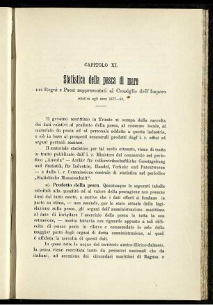 Capitolo XI. Statistica della pesca di mare