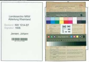 Entnazifizierung Johann Jansen , geb. 18.12.1908 (Bohrer)
