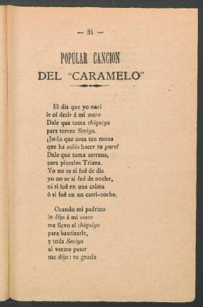 Popular canción del "Caramelo"