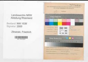 Entnazifizierung Friedrich Zitranski , geb. 27.01.1899 (Beamter)