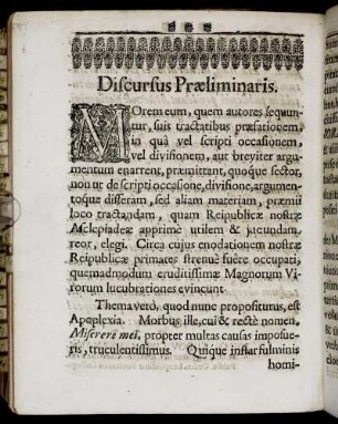 Discursus Præliminaris.