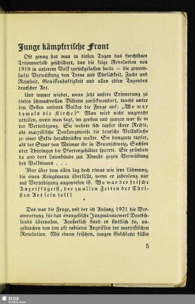 Junge kämpferische Front