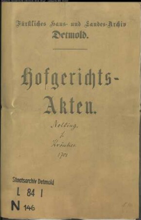 Nolting, Simon zu Alverdissen gegen Bernd Krönker zu Alverdissen - Schuldforderung