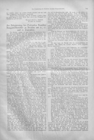 Der Delegirtentag des Verbandes Deutscher Baugewerksmeister zu Breslau am 16., 17. und 18. September.