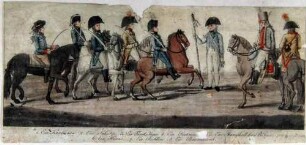 Verschiedene Militärs und Stadtbürger