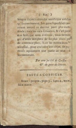 Faute a corriger.