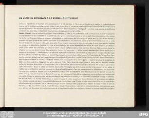 De L'Empire Ottoman A La Republique Turque