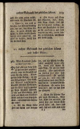 11. rechter Gebrauch des zeitlichen Lebens und dessen Güter.