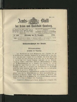 No. 189, 21. Dezember 1904.