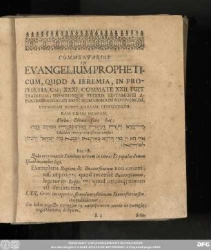 Commentarius In Evangelium Propheticum, ...