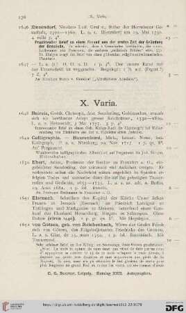 X. Varia (Nr. 1648 - 1666)