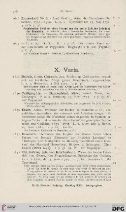X. Varia (Nr. 1648 - 1666)